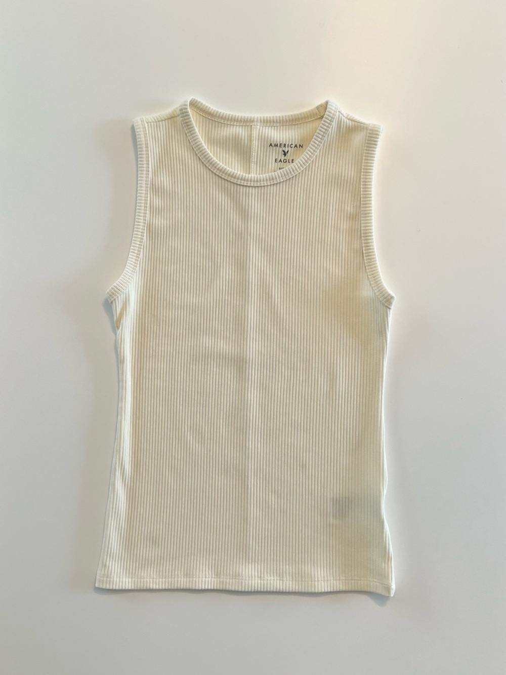 American Eagle Outfitters Women’s Cream Ribbed Tank Size Small